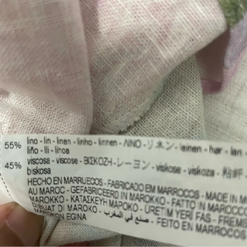 Zara Longsleeves Floral Linen Blend Dress XS EUC - Picture 7 of 11